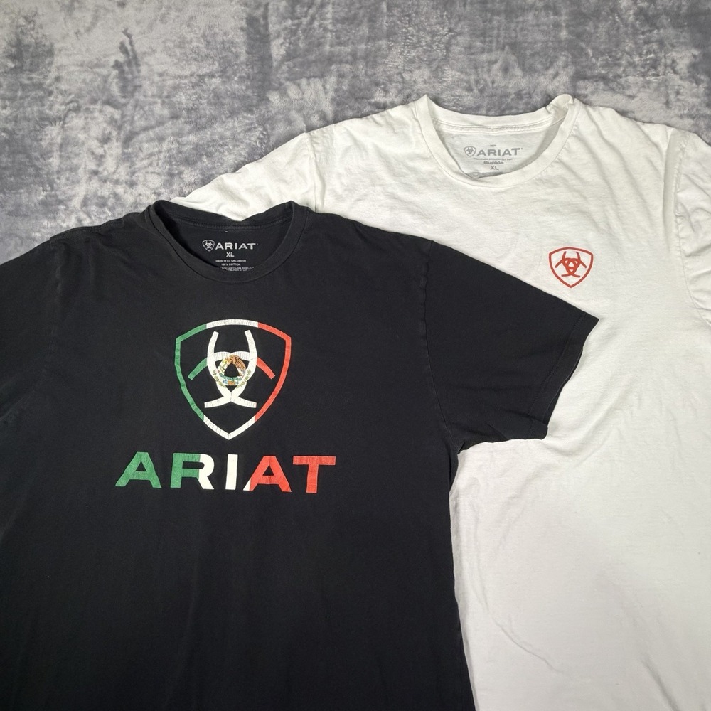 Ariat Shirt Bundle Men's XL Black White Western Workwear Construction Cowboy